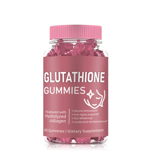 Glutathione Gummies – Skin Brightening Supplements with 500mg Glutathione for Even Skin Tone, Antioxidant Protection, and Liver Detox Support.