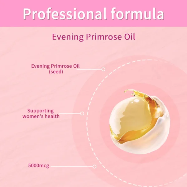 Evening Primrose Oil Gummies for skin health, hormonal balance, and GLA supplementation, promoting clear skin, reduced PMS symptoms, and joint support.